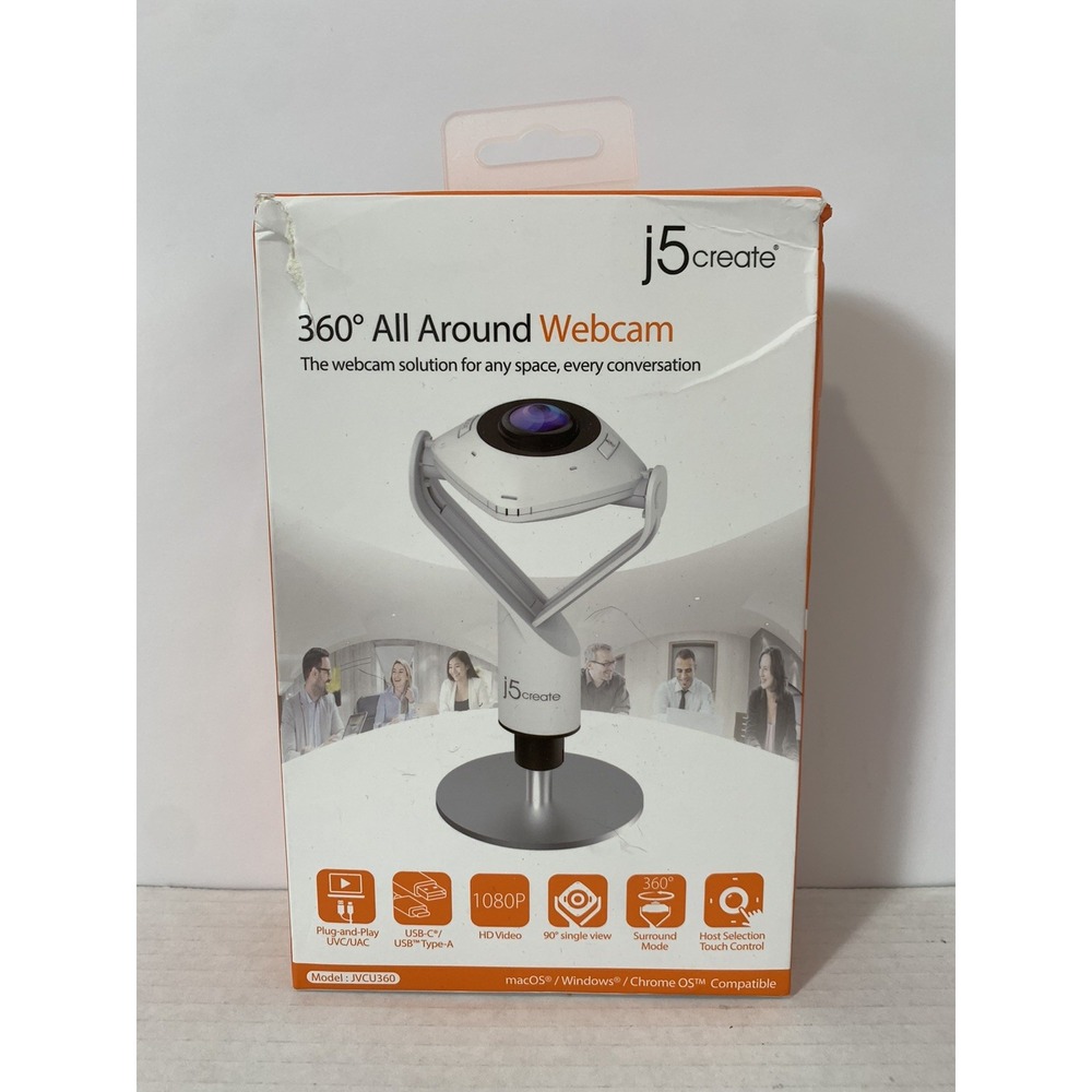 J5Create JVCU360 360 Degree All Around Meeting Webcam Open Box